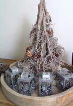 4 x Jean Luigi metalen lantaarntjes waxine houders metaal, Huis en Inrichting, Woonaccessoires | Kandelaars en Kaarsen, Gebruikt