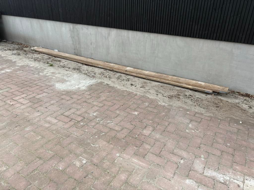 3 Steigerplanken 5 meter lang, Gebruikt, Ophalen of Verzenden, Plank, Steigerhout