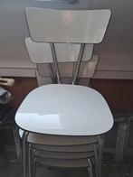 Set van 5 stapelbare stoelen - formica / vintage, Huis en Inrichting, Stoelen, Ophalen, Modern, Stapelbaar, Gebruikt, Wit