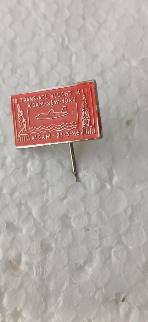 KLM eerste trans atlantische vlucht A'dam-New York 1946, Ophalen of Verzenden, Zo goed als nieuw, Kaart, Foto of Prent