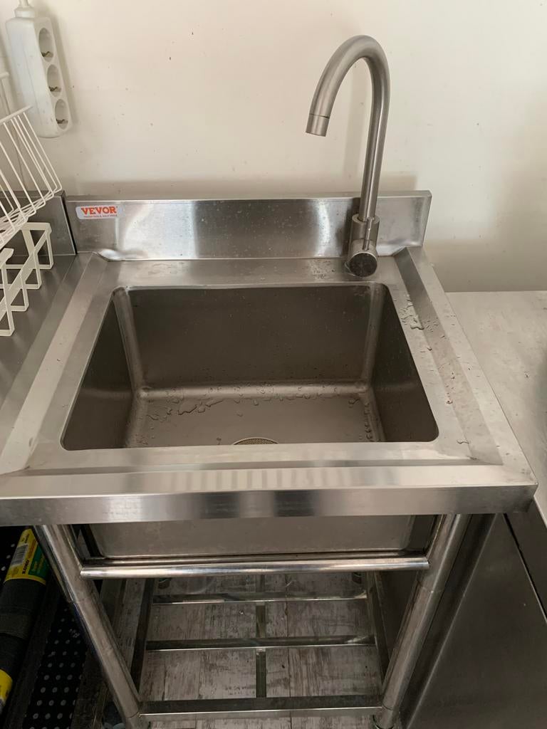 Heel nette professionele RVS spoelbak + kraan + afvoer, Ophalen, Overige kleuren, 50 tot 100 cm, Zo goed als nieuw