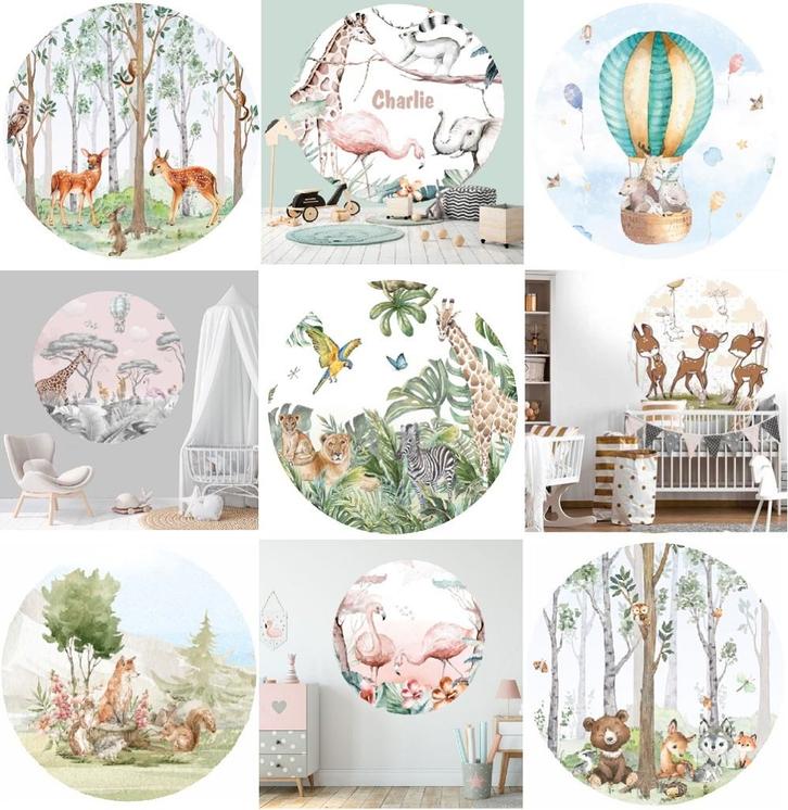 Behangcirkel, muurcirkel, baby-, kinderkamer, Muurdeco4kids, Huis en Inrichting, Stoffering | Behang, minder dan 10 m², Verzenden