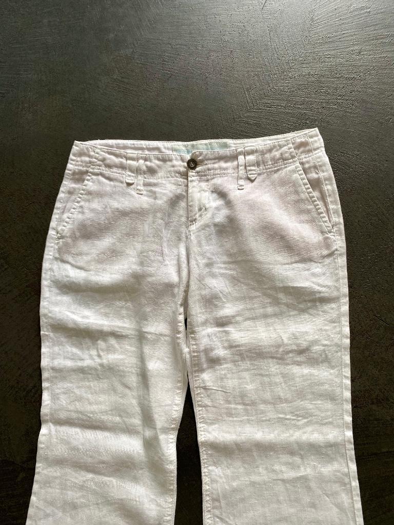 J441 Linnen broek maat 28=S wit pantalon uitlopende pijpen, Freeman T. Porter, Wit, Ophalen of Verzenden, Zo goed als nieuw