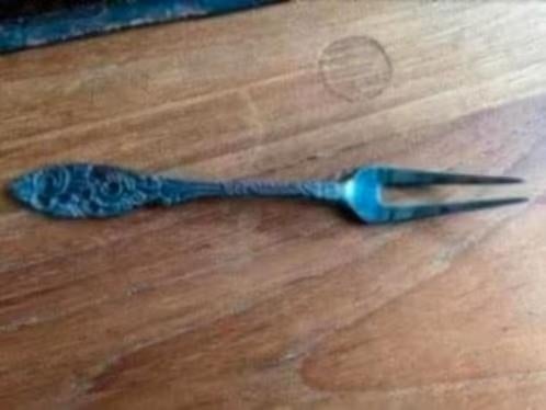 2 vlees/ vleeswaren vorkjes gero- zilver in originele doos, Antiek en Kunst, Antiek | Bestek, Ophalen of Verzenden
