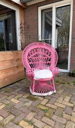 Roze rotan pauwstoel - unieke blikvanger!, Overige kleuren, Nieuw, Riet of Rotan, Ophalen of Verzenden