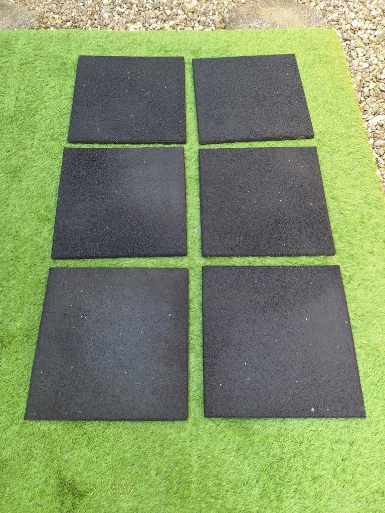 6 RUBBEREN TEGELS  49 x 49 cm ...Perfecte Staat, Tuin en Terras, Ophalen