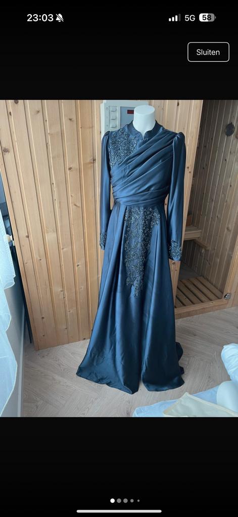 Abiye / Galajurk, Kleding | Dames, Ophalen of Verzenden, Zo goed als nieuw, Blauw, Galajurk