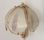 Vintage wandlampje glas messing Hollywood Regency, Huis en Inrichting, Lampen | Wandlampen, Ophalen of Verzenden, Zo goed als nieuw