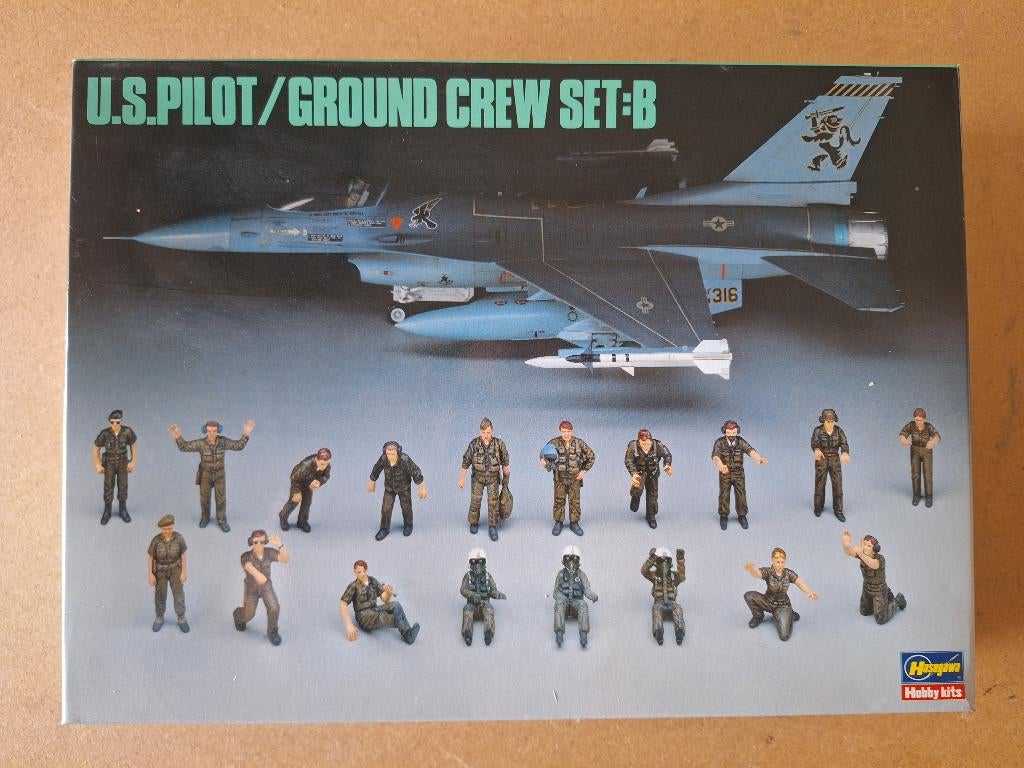 1:48 1/48 Hasegawa U.S. Pilot / Ground Crew Set: B, Hobby en Vrije tijd, Modelbouw | Figuren en Diorama's, Ophalen of Verzenden