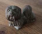 Vintage koperen Lhasa Apso beeldje met mooie groene patina, Ophalen of Verzenden