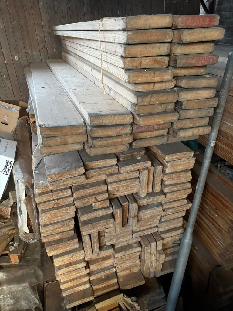 Houten kaasplanken 45x19mm, Ophalen, Gebruikt, 25 tot 50 mm, 200 tot 250 cm