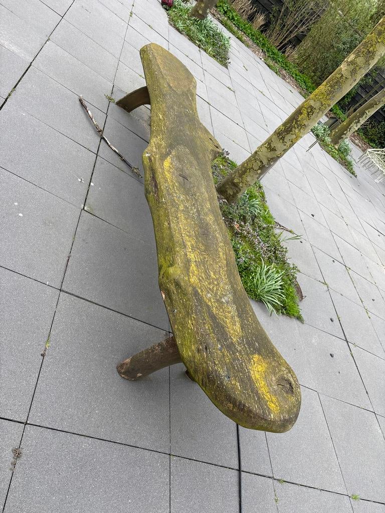 Houten tuinbank, Tuin en Terras, Ophalen, Gebruikt, Hout