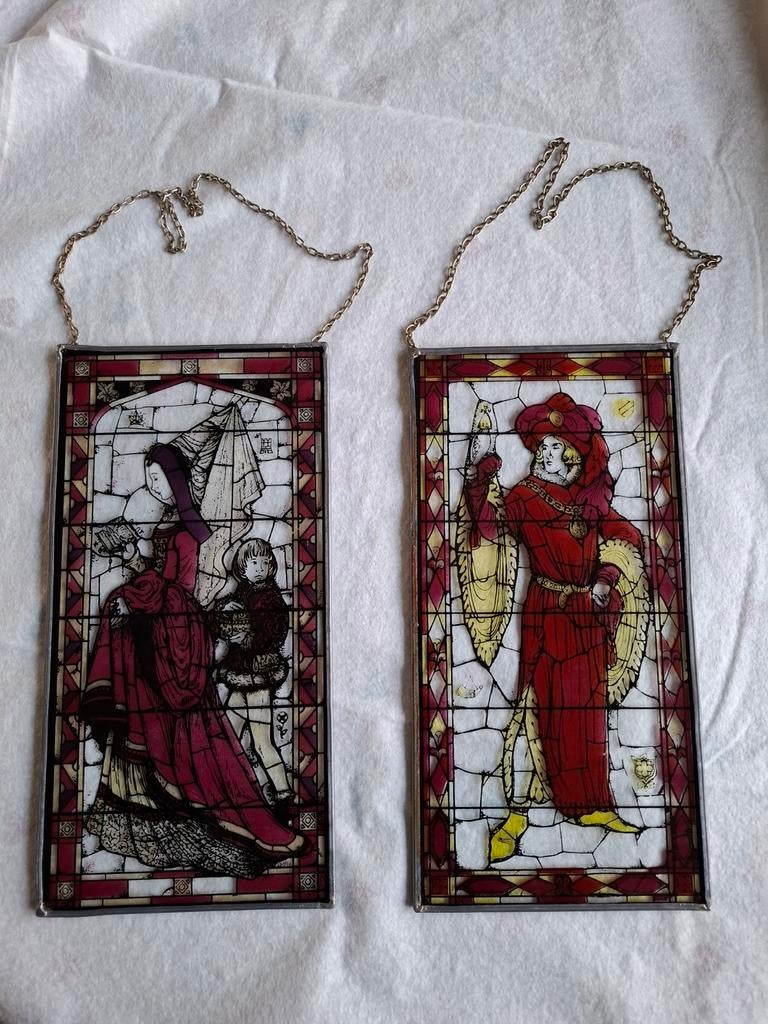 Set van 2 Glas-in-lood raamhangers, Ophalen of Verzenden