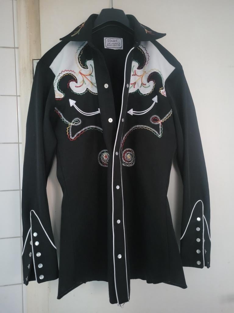 Vintage Western blouse zwart, maat M/L, Kleding | Dames, Ophalen of Verzenden