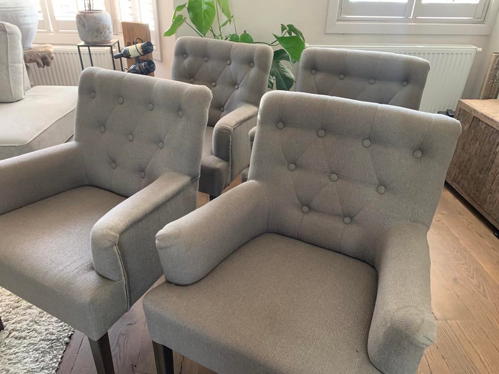 4 degelijke eetkamerstoelen, Huis en Inrichting, Stoelen, Ophalen, Gebruikt, Vier