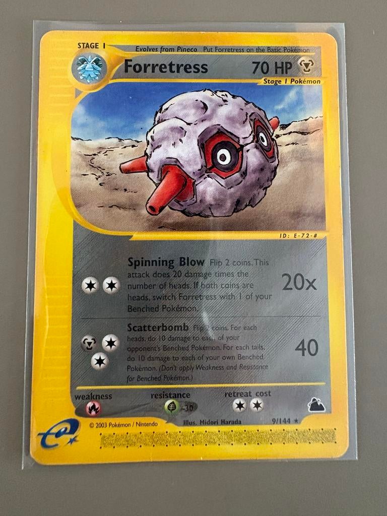 Forretress Pokémon Kaart (E-Series 9/144), Ophalen of Verzenden, Gebruikt, Losse kaart