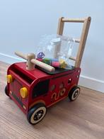 Houten Brandweer Loopwagen met Blokjes, Ophalen, Gebruikt, Duwvoertuig