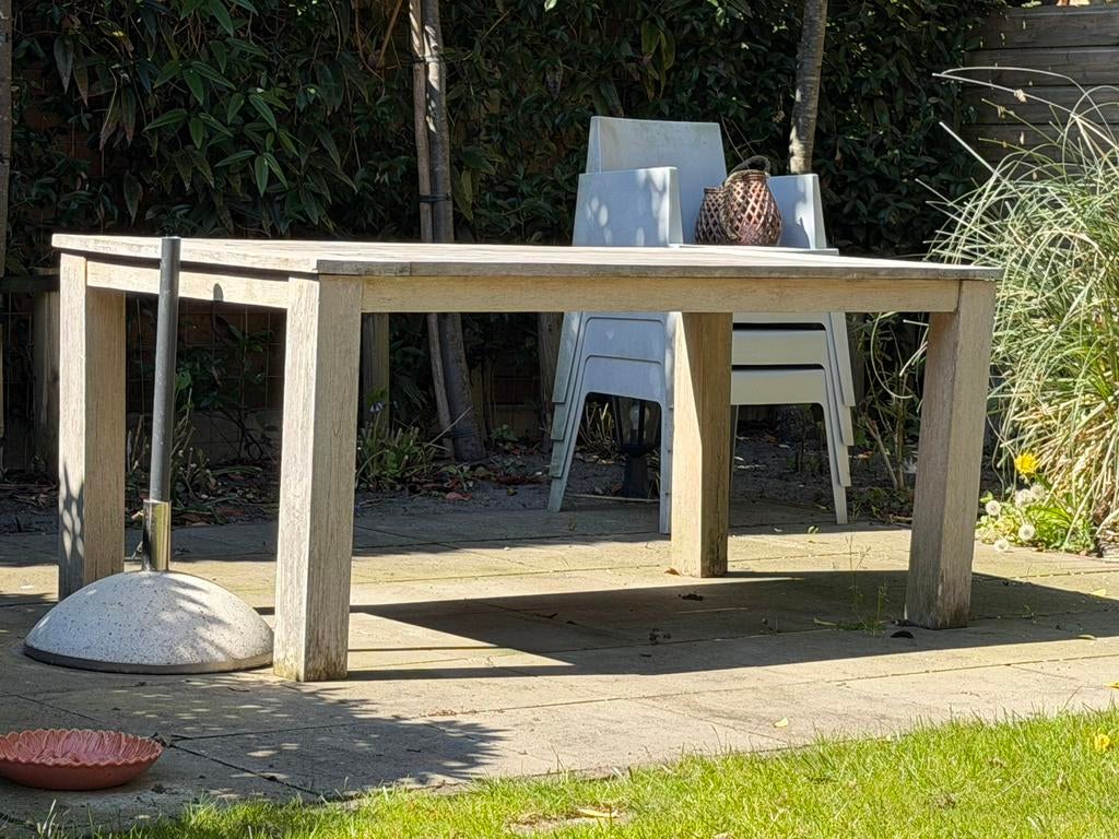 Tuintafel teakhout (2x1m), Tuin en Terras, Tuintafels, Ophalen, Gebruikt, Rechthoekig, Hout