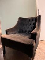 Gratis af te halen: Bruine velvet fauteuil, Ophalen, Gebruikt, Bruin, Eén