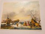 0204 f.v.veenhuysen - winters ijs tafereel 24x18cm, Verzenden