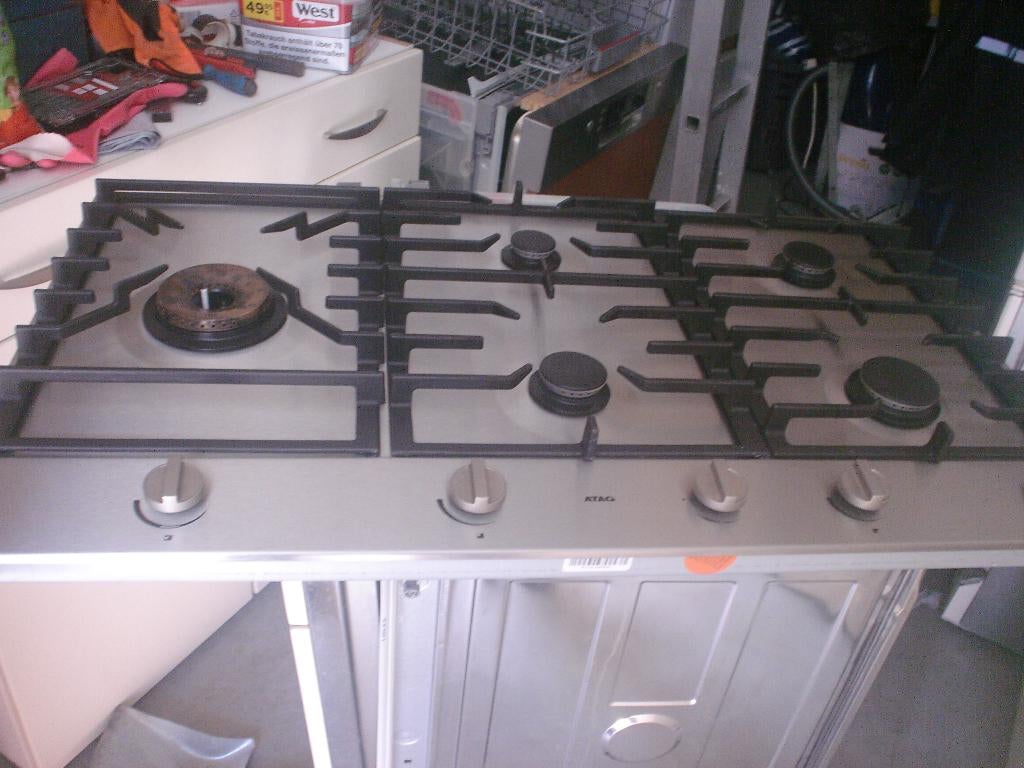 gaskookplaat als nieuw merk Atag type inbouw kleur rvs, Ophalen, Zo goed als nieuw, Energieklasse A of zuiniger, Inbouw