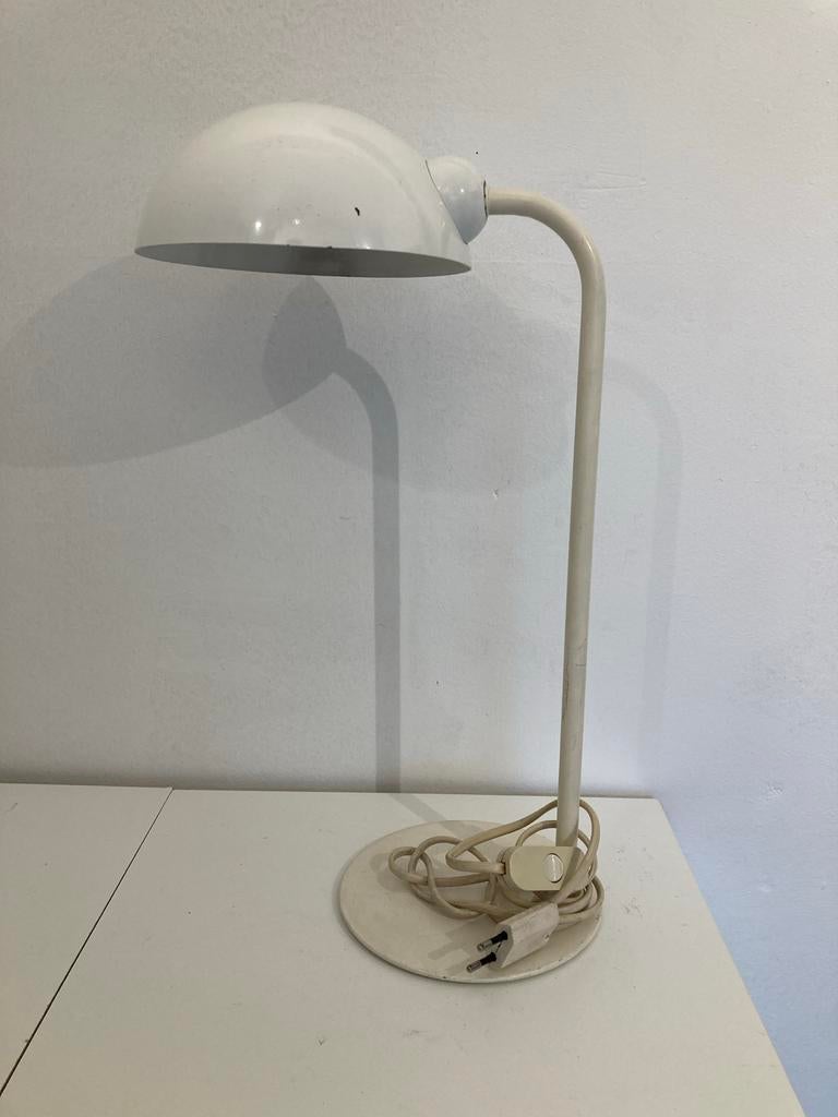 Witte  vintage HEMA tafellamp, Ophalen of Verzenden, Gebruikt, Metaal, 50 tot 75 cm