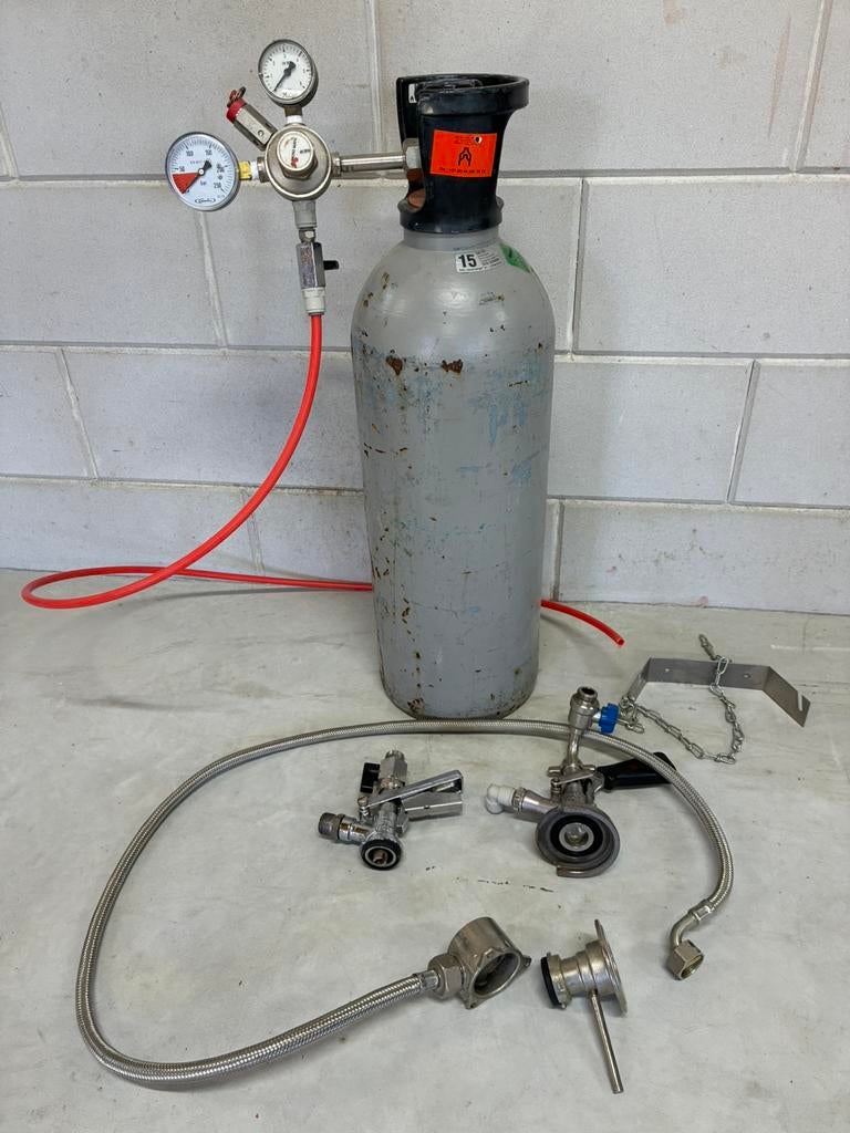 Aansluitset biertap co2 fustkoppeling koolzuurmeter spoelkop, Ophalen