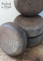 Oude brocante houten schijven *Pronck & Praal*, Ophalen of Verzenden