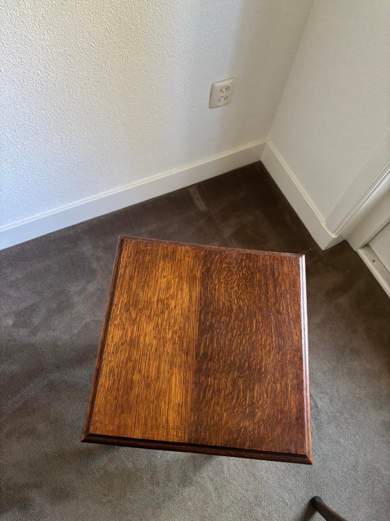 Antieke houten tafel, Huis en Inrichting, Tafels | Bijzettafels, Ophalen, Minder dan 45 cm, Minder dan 55 cm, Gebruikt