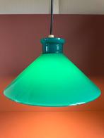 Vintage Franse Glazen Hanglamp Turkoois, Ophalen of Verzenden