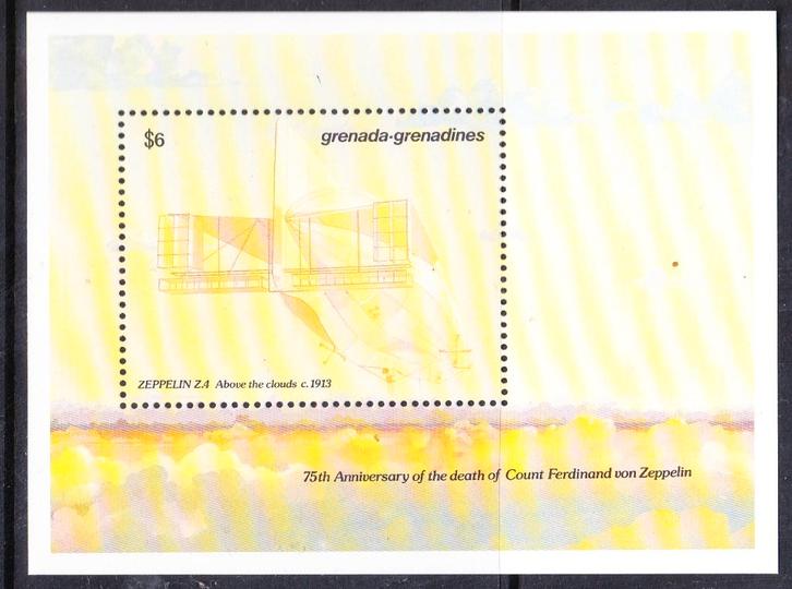 Grenada 1992 pf mi 1643 block 259 zeppelin vliegtuig, Postzegels en Munten, Postzegels | Thematische zegels, Postfris, Vliegtuigen