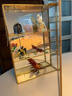 Verguld met 24 karaat goud messing vitrinekastje, Met plank(en), Minder dan 50 cm, Ophalen of Verzenden, Minder dan 25 cm