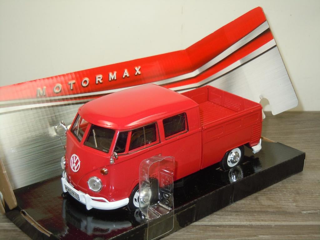 VW Volkswagen T1 Type 2 Double Cab Pickup - Motor Max 1:24, Auto, Verzenden, Motor max, Zo goed als nieuw