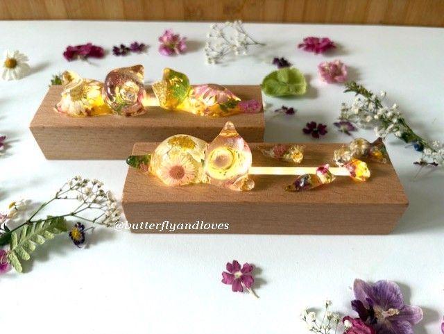 Schattige unieke lamp poes kat kittens Echte bloemen Cadeau, Huis en Inrichting, Lampen | Hanglampen, Nieuw, Minder dan 50 cm