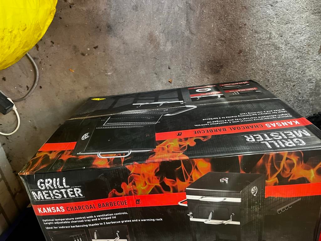 Nieuwe Grill Meister Kansas Houtskool Barbecue, Tuin en Terras, Houtskoolbarbecues, Ophalen, Nieuw