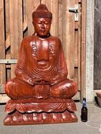 Groot houten Boeddha beeld, 108 cm hoog, Ophalen, Gebruikt