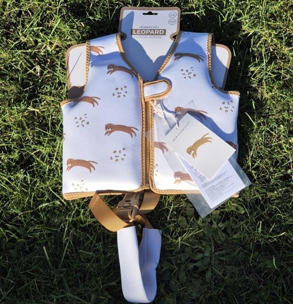 Zwemvest 1-2 jaar Luipaard Wit Bruin 11-15 kg, Kinderen en Baby's, Kinderkleding | Kinder-zwemkleding, Verzenden, Jongen of Meisje