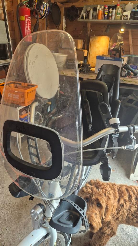 Bobike voorzitje met scherm, Fietsen en Brommers, Fietsaccessoires | Fietsstoeltjes, Ophalen of Verzenden, Gebruikt