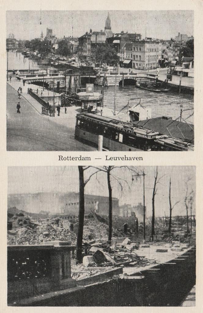 ROTTERDAM Leuvehaven Bombardement, Verzenden, 1940 tot 1960, Ongelopen, Zuid-Holland