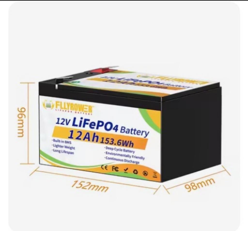 4 x Lifep04 accu's 12 volt 12ah  (prijs is per stuk), Ophalen of Verzenden