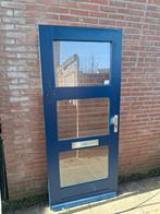 Hardhouten voordeur 92.5x210.5 borsthoogte 28cm dubbelglas, Ophalen, Gebruikt, 80 tot 100 cm, Buitendeur