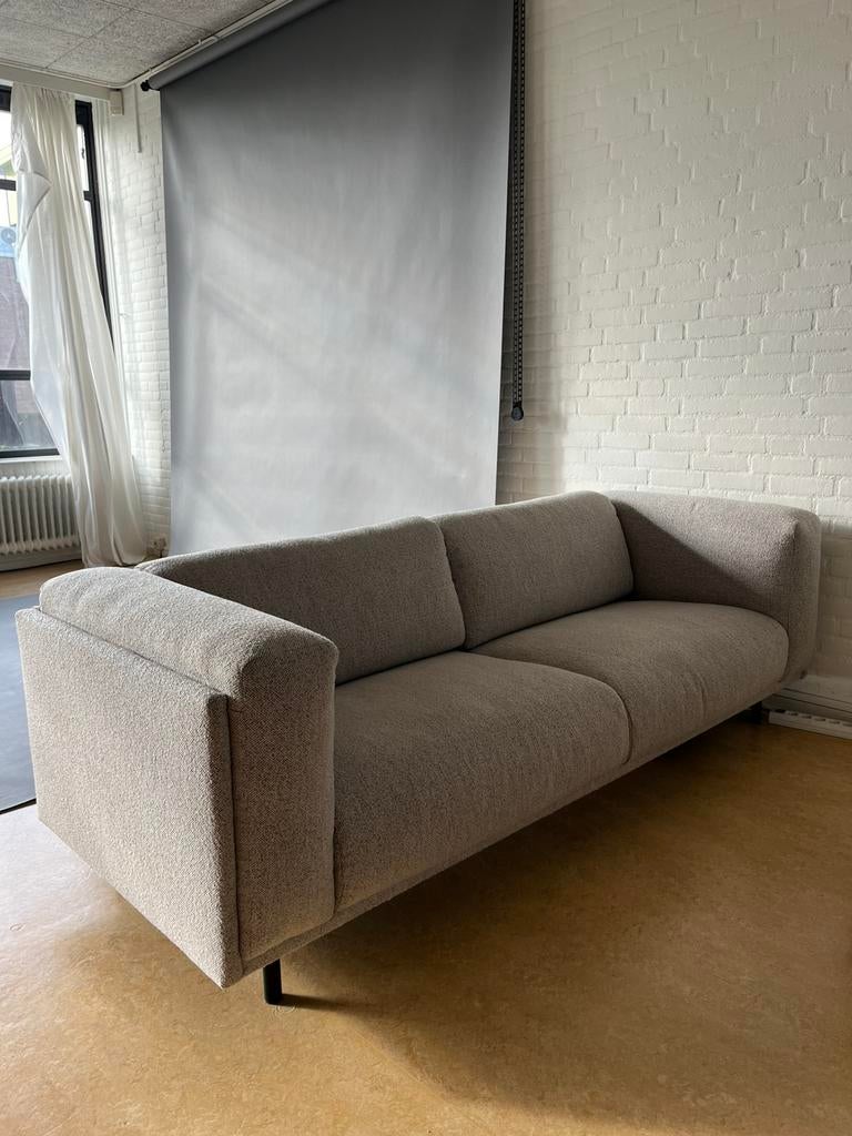 Driezits bank taupe, Ophalen, Driepersoons, 75 tot 100 cm, Zo goed als nieuw