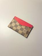 louis vuitton damier azur card holder rose papaya, Verzenden, Zo goed als nieuw, Roze