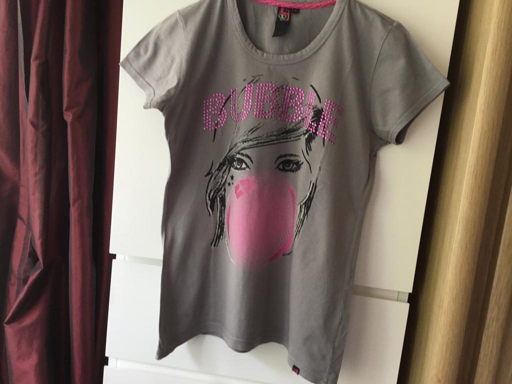 Leuk grijs shirt van APRIL EVIL BUBBLE, Kleding | Dames, Maat 46/48 (XL) of groter, Ophalen of Verzenden, Zo goed als nieuw, Korte mouw