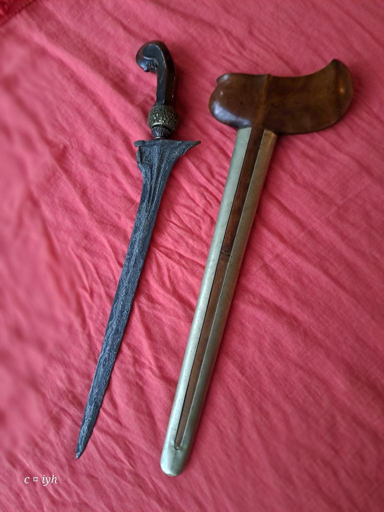 Antieke kris, keris met fraai pamor en extra tussenring, Ophalen, Landmacht, Azië, Zwaard of Sabel