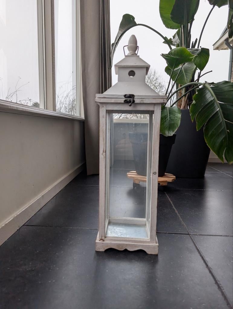 Vintage houten lantaarn / windlicht, Huis en Inrichting, Ophalen, Hout