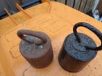 2 Oude ijzeren Gewichten., Antiek en Kunst, Ophalen of Verzenden