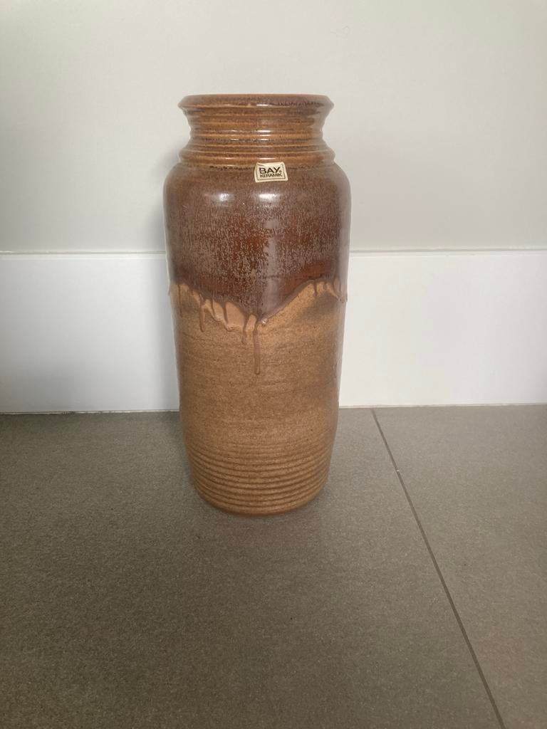 Germany Vintage Bay Keramik vaas - Bruin geglazuurd, Antiek en Kunst, Antiek | Vazen, Ophalen
