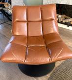 Gratis Draaistoel Dutchbone cognac kunstleer, Huis en Inrichting, Fauteuils, Ophalen, Gebruikt, Minder dan 75 cm, Leer