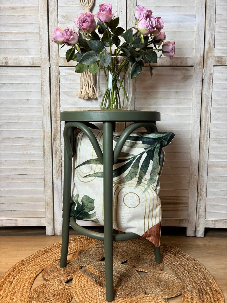 Plantentafeltje bamboe kruk, Huis en Inrichting, Ophalen, Zo goed als nieuw, Hout